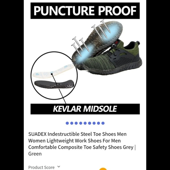 NEW SUADEX Indestructible Steel Toe Shoes Men sz 7 Lightweight Work Shoes - Picture 3 of 8